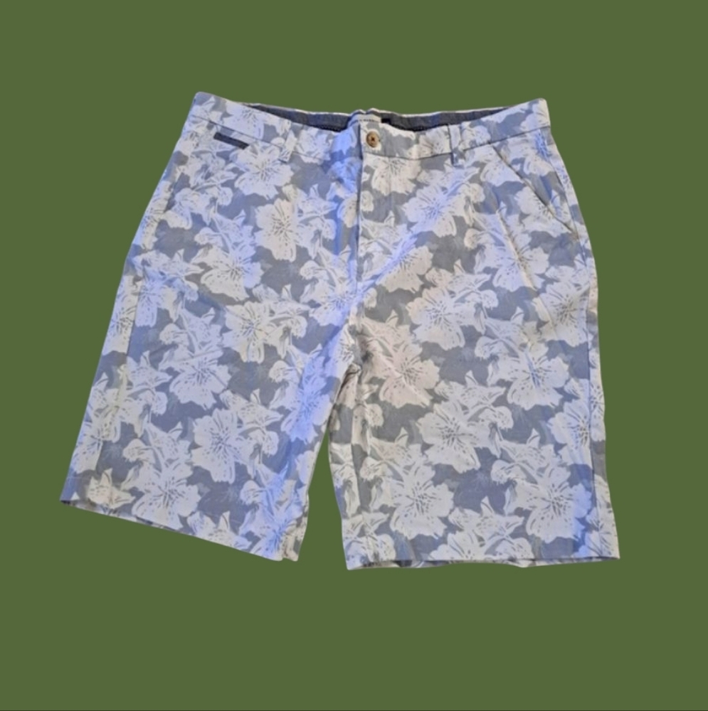 Hudson & Barrow NYC Gentlemen's Outfutters Floral Gray White Men Shorts Size 38